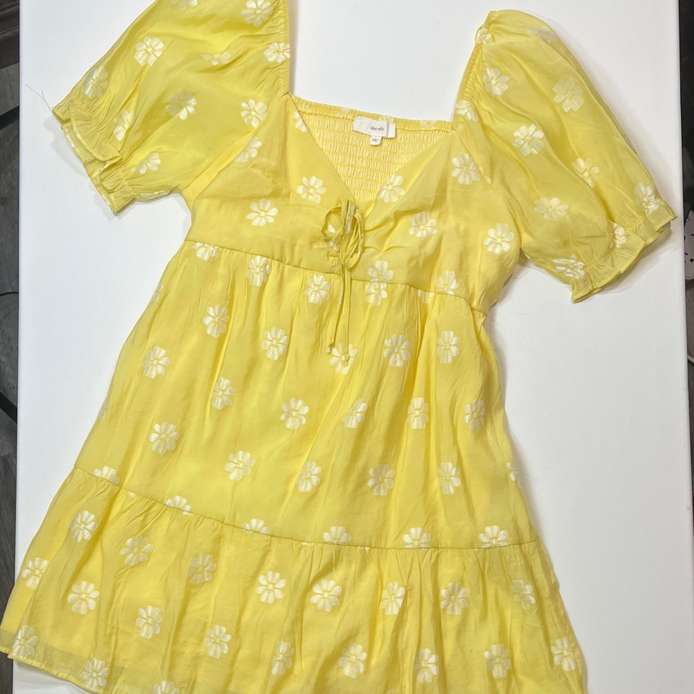 Sunny Yellow Floral Dress